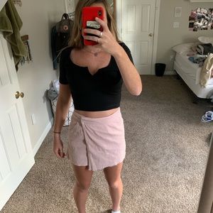 Pacsun pink wrap mini skirt